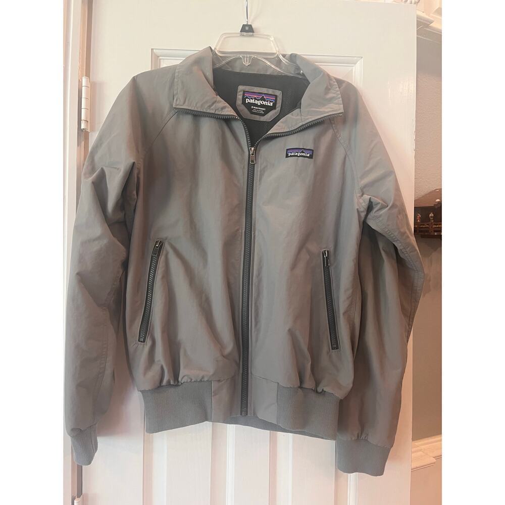 Patagonia Nylon Bomber Jacket Men Small Gray Hiking Lightweight Coat Outdoor